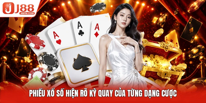 Phiếu xổ số hiện rõ kỳ quay của từng dạng cược